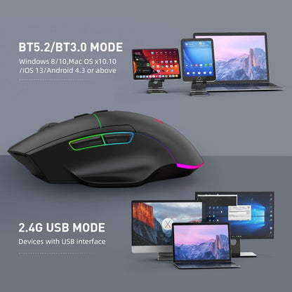 MKESPN X11 Bluetooth Three-modes Charging Wireless RGB Gaming Mouse - Wireless Mice by MKESPN | Online Shopping South Africa | PMC Jewellery | Buy Now Pay Later Mobicred