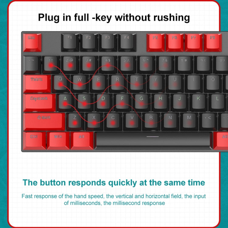 FOREV FV-301 87-keys Blue Axis Mechanical Gaming Keyboard, Cable Length: 1.6m(Pink + White) - free shipping - PMC Jewellery - Order now!