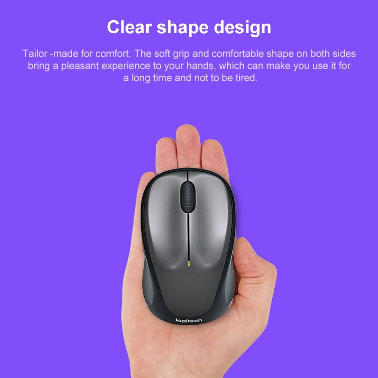 Logitech M235 1000DPI 2.4GHz Ergonomic Wireless Mouse(Black) - free shipping - PMC Jewellery - Order now!
