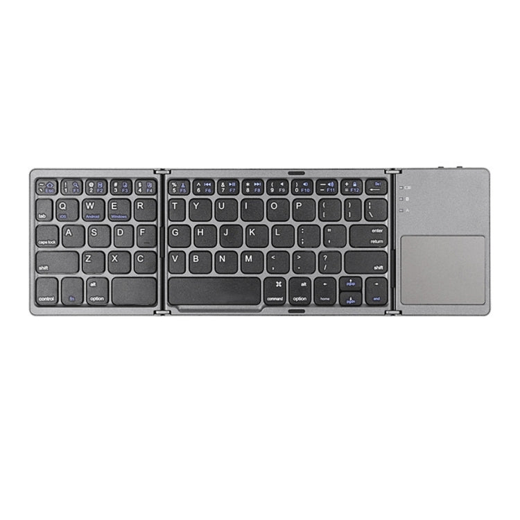 B033 Rechargeable 3-Folding 64 Keys Bluetooth Wireless Keyboard with Touchpad(Grey) - Wireless Keyboard by PMC Jewellery | Online Shopping South Africa | PMC Jewellery | Buy Now Pay Later Mobicred