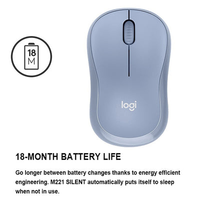 Logitech M221 Fashion Silent Wireless Mouse(Blue) - Wireless Mice by Logitech | Online Shopping South Africa | PMC Jewellery | Buy Now Pay Later Mobicred