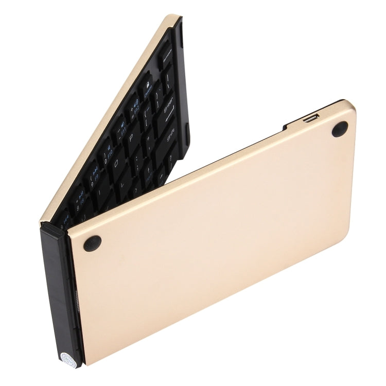 F66 Foldable Bluetooth Wireless 66 Keys Keyboard, Support Android / Windows / iOS(Gold) - Wireless Keyboard by PMC Jewellery | Online Shopping South Africa | PMC Jewellery | Buy Now Pay Later Mobicred