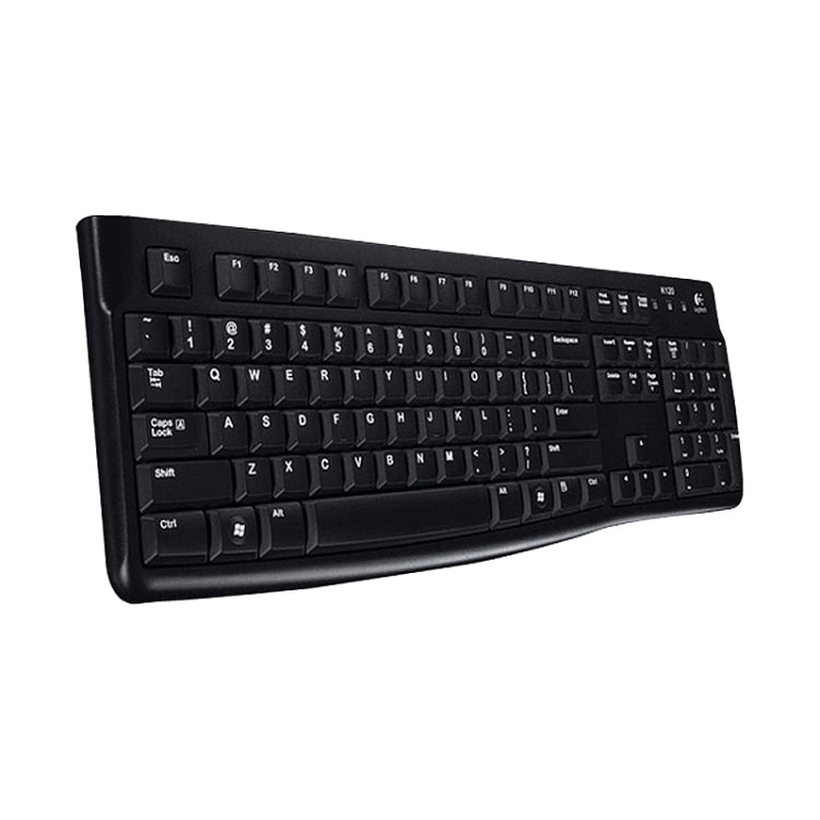 Logitech K120 USB Waterproof Splash Wired Keyboard for Desktop Computers / Laptops(Black) - Wired Keyboard by Logitech | Online Shopping South Africa | PMC Jewellery | Buy Now Pay Later Mobicred