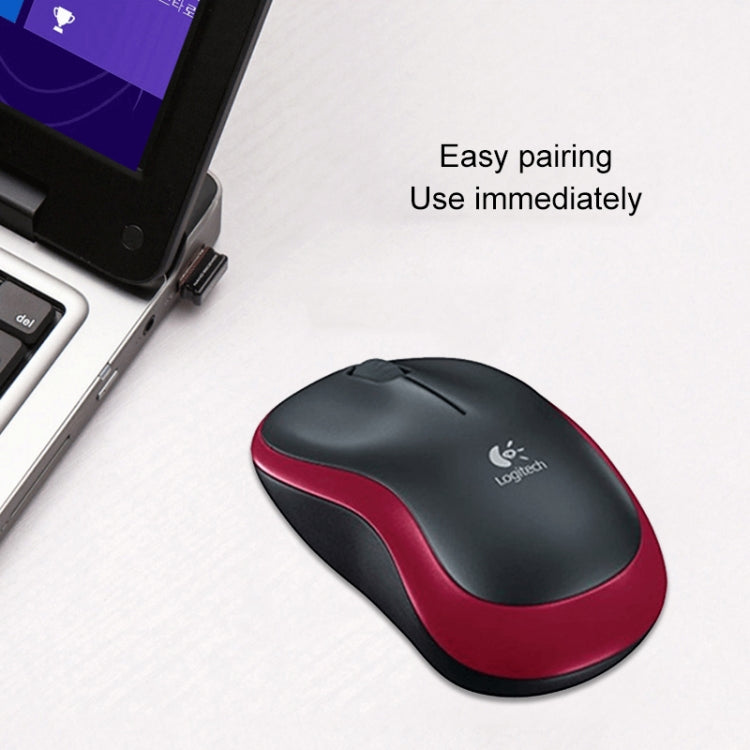 Logitech M185 2.4GHz 3-keys 1000DPI Wireless Optical Mouse, Wireless Range: 10m (Red) - Wireless Mice by Logitech | Online Shopping South Africa | PMC Jewellery | Buy Now Pay Later Mobicred