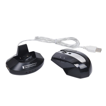 MZ-011 2.4GHz 1600DPI Wireless Rechargeable Optical Mouse with HUB Function(Black) - Wireless Mice by PMC Jewellery | Online Shopping South Africa | PMC Jewellery | Buy Now Pay Later Mobicred