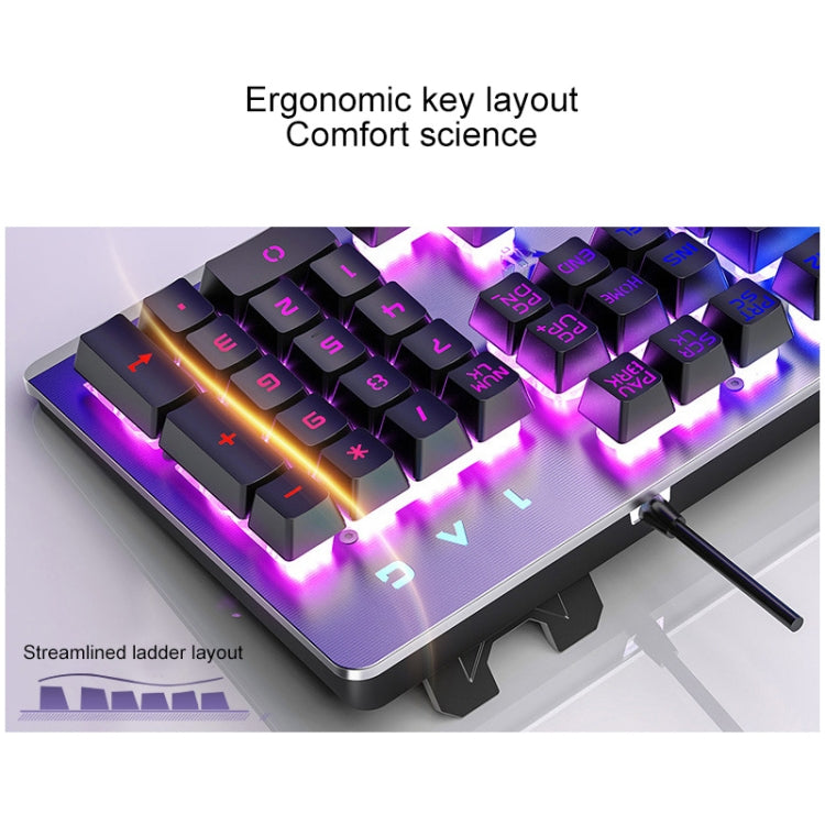 YINDIAO K002 USB Wired Mechanical Feel Sound Control RGB Backlight Keyboard + Optical Silent Mouse + Headset Set(Black) - free shipping - PMC Jewellery - Order now!