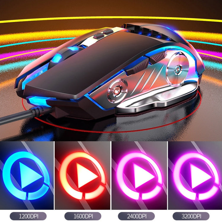 YINDIAO K002 USB Wired Mechanical Feel Sound Control RGB Backlight Keyboard + Optical Silent Mouse + Headset Set(Black) - free shipping - PMC Jewellery - Order now!