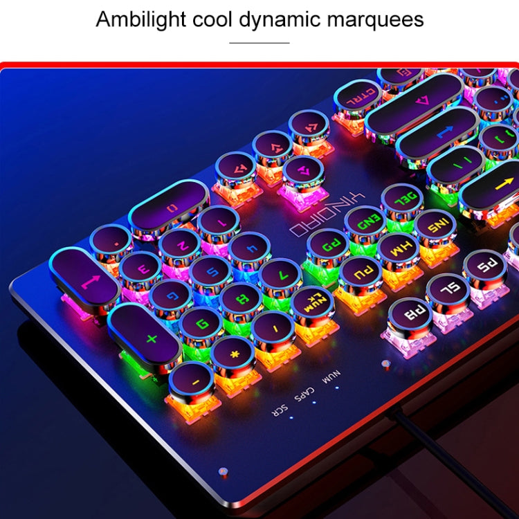 YINDIAO Electroplating Punk Mixed Light USB Mechanical Gaming Wired Keyboard, Tea Shaft (Black) - free shipping - PMC Jewellery - Order now!