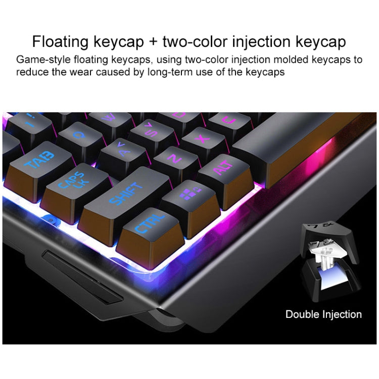 YINDIAO V2 Mechanical Feel Gaming Keyboard Mouse Set (White Rainbow Light) - Wired Keyboard by YINDIAO | Online Shopping South Africa | PMC Jewellery | Buy Now Pay Later Mobicred