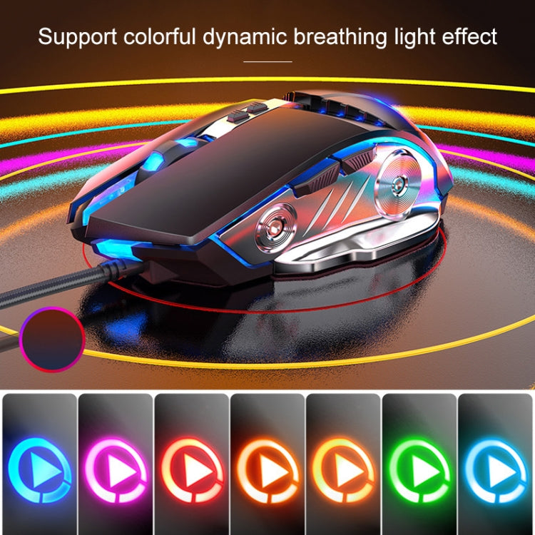 YINDIAO V2 Mechanical Feel Gaming Keyboard Mouse Set (White Rainbow Light) - Wired Keyboard by YINDIAO | Online Shopping South Africa | PMC Jewellery | Buy Now Pay Later Mobicred