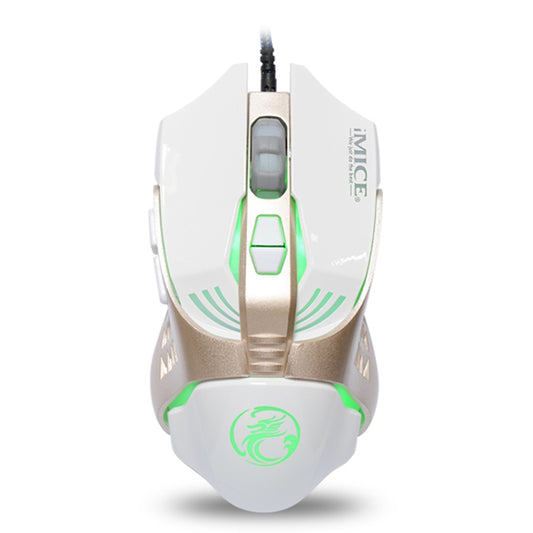 iMICE V5 USB 7 Buttons 4000 DPI Wired Optical Colorful Backlight Gaming Mouse for Computer PC Laptop (White) - Wired Mice by iMICE | Online Shopping South Africa | PMC Jewellery | Buy Now Pay Later Mobicred