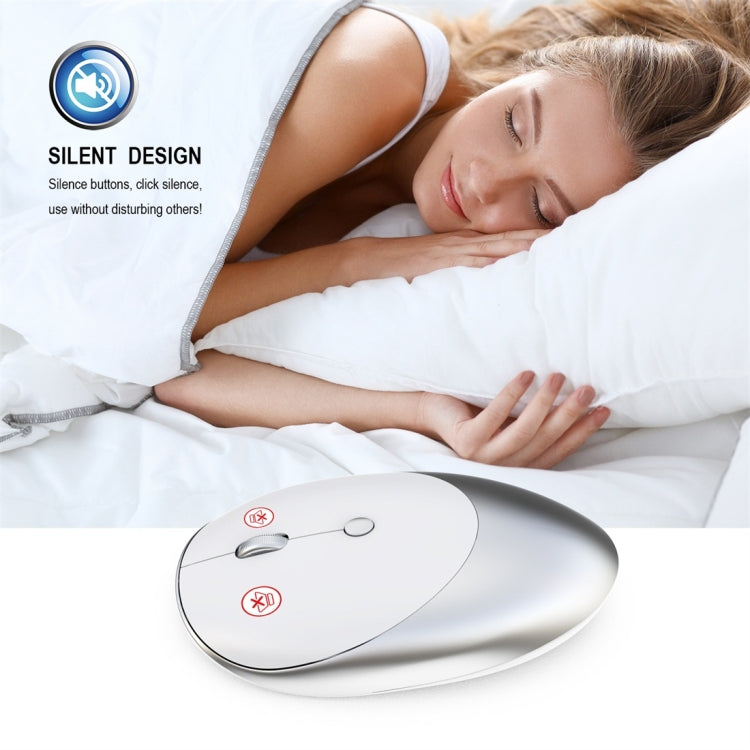 HXSJ T36 2.4G Bluetooth 5.0+3.0 Three-mode Silent Design Wireless Bluetooth Mouse (Silver) - free shipping - PMC Jewellery - Order now!