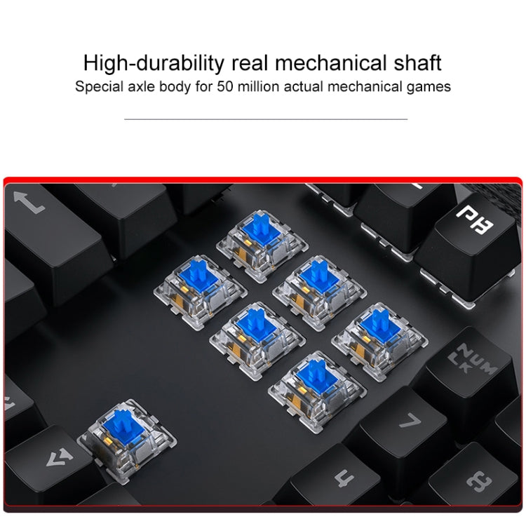 YINDIAO ZK-3 USB Mechanical Gaming Wired Keyboard, Black Shaft (White) - free shipping - PMC Jewellery - Order now!