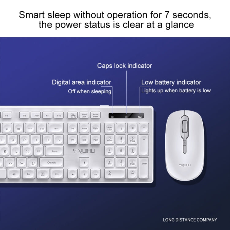 YINDIAO V3 Max Business Office Silent Wireless Keyboard Mouse Set (Black) - free shipping - PMC Jewellery - Order now!