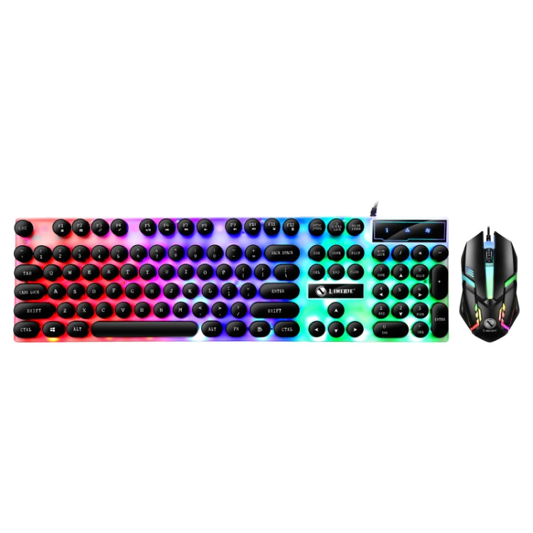 TX300 Mechanical Feel Backlight Punk Wired Keyboard Mouse Set (Black) - free shipping - PMC TechLife - Order now!