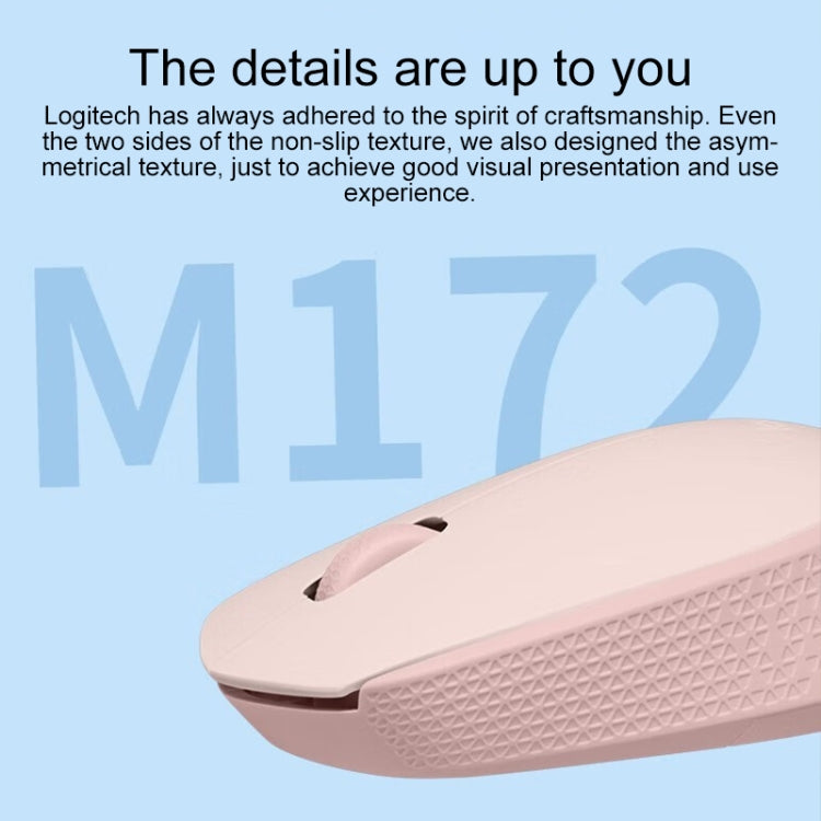 Logitech M172 1000DPI 2.4GHz Wireless Mouse (Pink) - Wireless Mice by Logitech | Online Shopping South Africa | PMC Jewellery | Buy Now Pay Later Mobicred