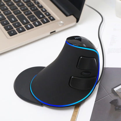 DELUX M618 Plus Wired Blue Version Optical Mouse Ergonomic Vertical Mouse 1600DPI - Wired Mice by DELUX | Online Shopping South Africa | PMC Jewellery | Buy Now Pay Later Mobicred