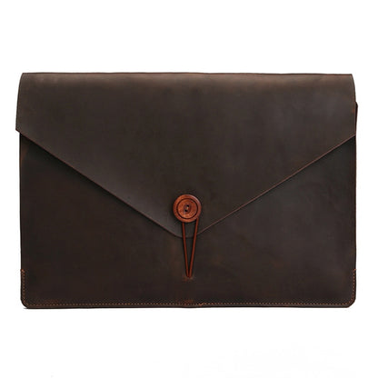 Universal Genuine Leather Business Laptop Tablet Bag, For 15.4 inch and Below Macbook, Samsung, Lenovo, Sony, DELL Alienware, CHUWI, ASUS, HP(Coffee) - 15 inch by PMC Jewellery | Online Shopping South Africa | PMC Jewellery | Buy Now Pay Later Mobicred