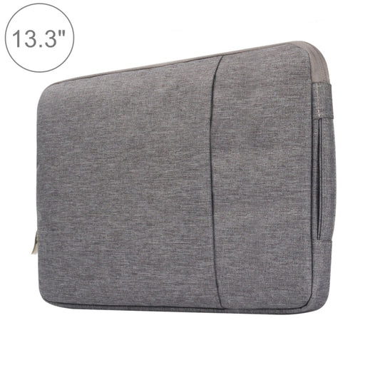 13.3 inch Universal Fashion Soft Laptop Denim Bags Portable Zipper Notebook Laptop Case Pouch for MacBook Air / Pro, Lenovo and other Laptops, Size: 35.5x26.5x2cm(Grey) - 13.3 inch by PMC Jewellery | Online Shopping South Africa | PMC Jewellery | Buy Now Pay Later Mobicred