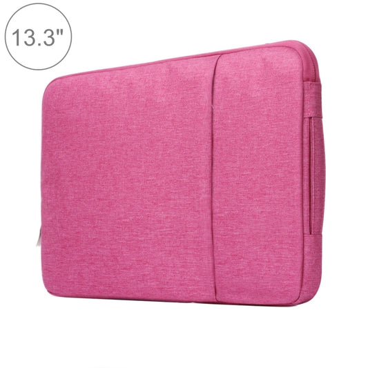 13.3 inch Universal Fashion Soft Laptop Denim Bags Portable Zipper Notebook Laptop Case Pouch for MacBook Air / Pro, Lenovo and other Laptops, Size: 35.5x26.5x2cm (Magenta) - 13.3 inch by PMC Jewellery | Online Shopping South Africa | PMC Jewellery | Buy Now Pay Later Mobicred