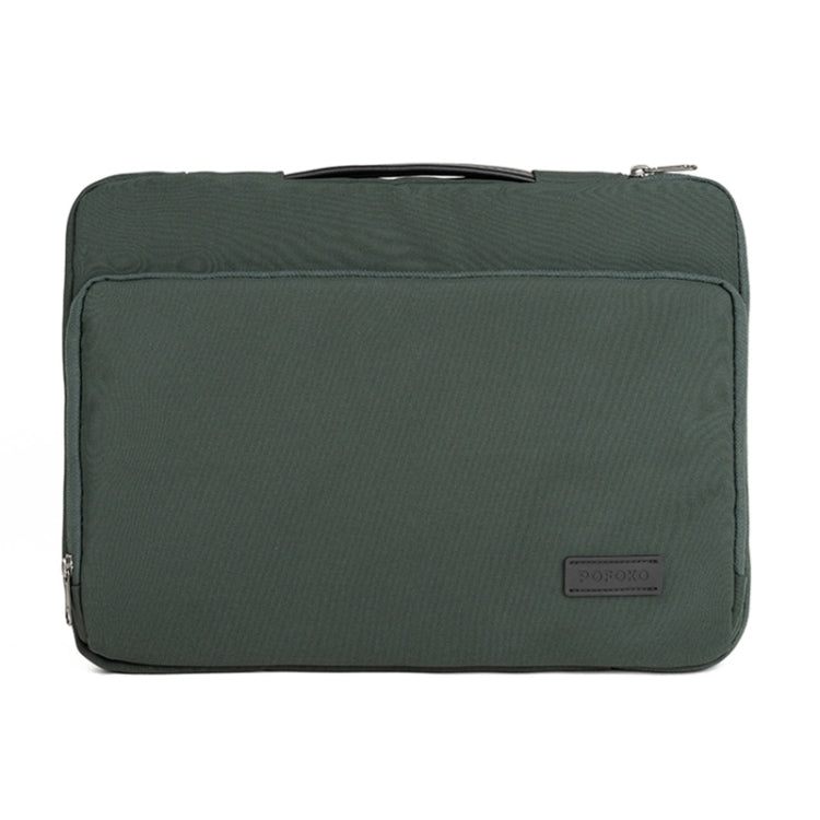 POFOKO E550 14 / 15.4 inch Portable Waterproof Polyester Laptop Handbag(Green) - Other by POFOKO | Online Shopping South Africa | PMC Jewellery | Buy Now Pay Later Mobicred