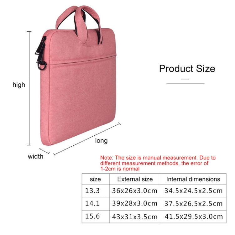 ST01S Waterproof Oxford Cloth Hidden Portable Strap One-shoulder Handbag for 15.6 inch Laptops(Pink) - 14.1 inch by PMC Jewellery | Online Shopping South Africa | PMC Jewellery | Buy Now Pay Later Mobicred