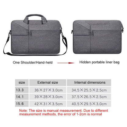 ST02S Waterproof Tear Resistance Hidden Portable Strap One-shoulder Handbag for 14.1 inch Laptops, with Suitcase Belt(Light Grey) - 14.1 inch by PMC Jewellery | Online Shopping South Africa | PMC Jewellery | Buy Now Pay Later Mobicred