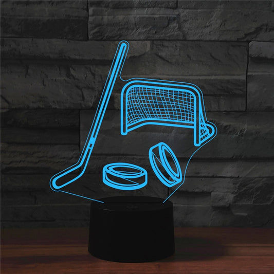 Ice Hockey Shape 3D Colorful LED Vision Light Table Lamp, Charging Touch Version - Novelty Lighting by PMC Jewellery | Online Shopping South Africa | PMC Jewellery | Buy Now Pay Later Mobicred