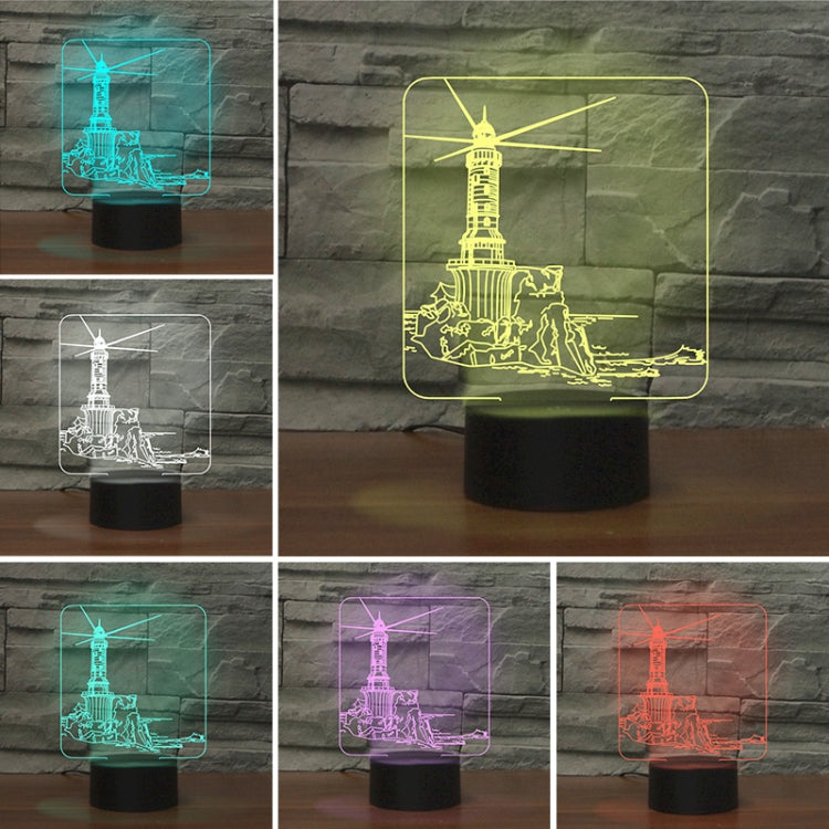 Lighthouse Shape 3D Colorful LED Vision Light Table Lamp, 16 Colors Remote Control Version - Novelty Lighting by PMC TechLife | Online Shopping South Africa | PMC TechLife | Buy Now Pay Later Mobicred