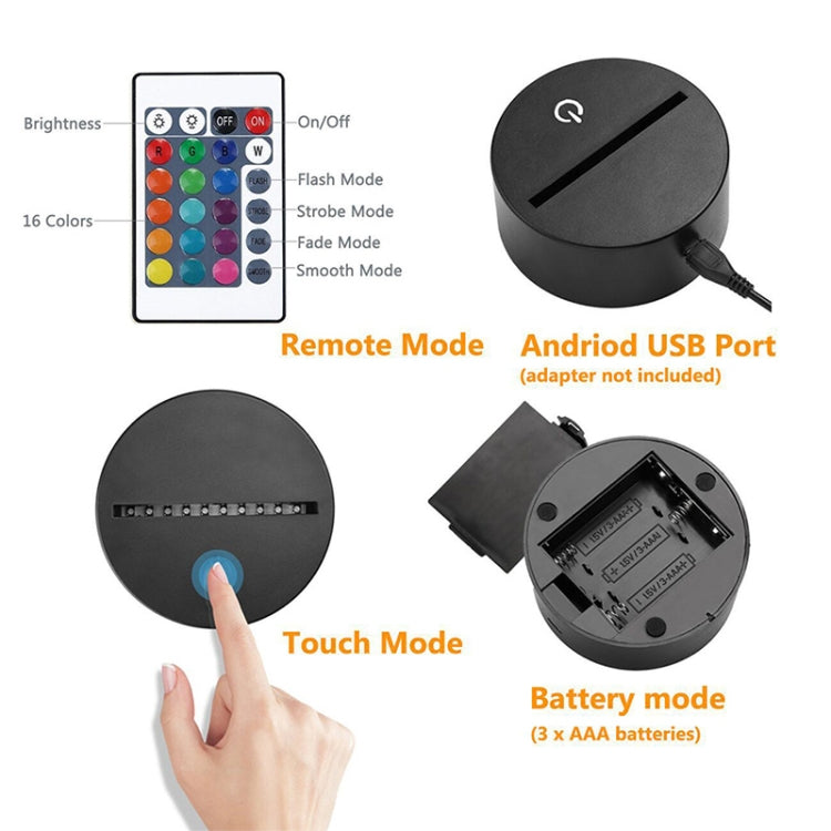 Fishing Shape 3D Colorful LED Vision Light Table Lamp, USB Touch Version - Novelty Lighting by PMC TechLife | Online Shopping South Africa | PMC TechLife | Buy Now Pay Later Mobicred