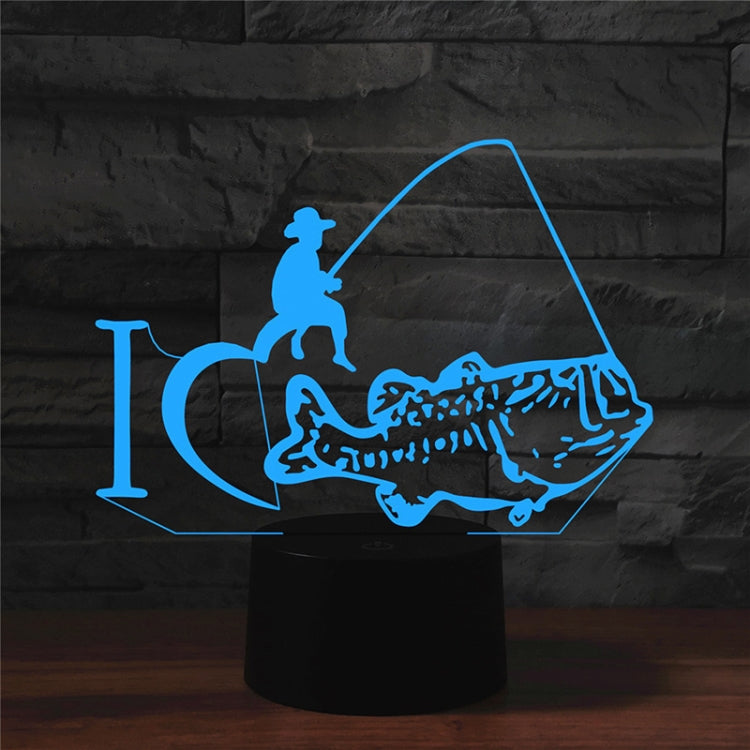 Fishing Shape 3D Colorful LED Vision Light Table Lamp, Crack Touch Version - Novelty Lighting by PMC TechLife | Online Shopping South Africa | PMC TechLife | Buy Now Pay Later Mobicred