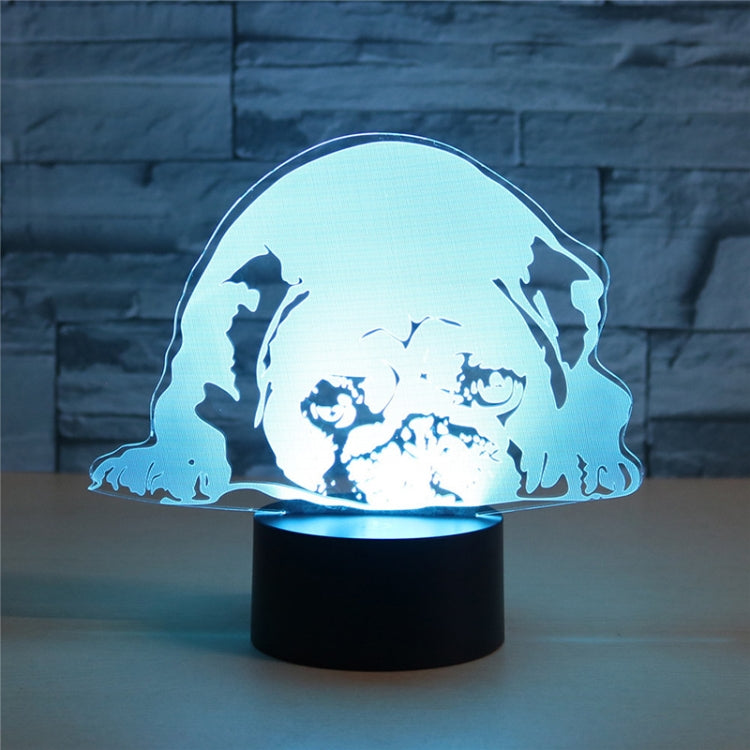 Prostrated Dog Shape 3D Colorful LED Vision Light Table Lamp, USB & Battery Version - Novelty Lighting by PMC TechLife | Online Shopping South Africa | PMC TechLife | Buy Now Pay Later Mobicred