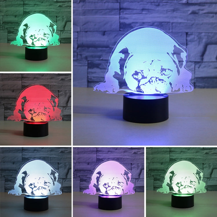 Prostrated Dog Shape 3D Colorful LED Vision Light Table Lamp, USB & Battery Version - Novelty Lighting by PMC TechLife | Online Shopping South Africa | PMC TechLife | Buy Now Pay Later Mobicred