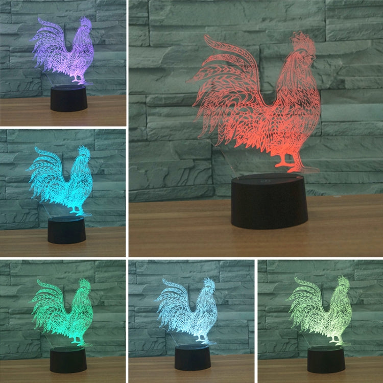 Cock Shape 3D Colorful LED Vision Light Table Lamp, Charging Touch Version - Novelty Lighting by PMC TechLife | Online Shopping South Africa | PMC TechLife | Buy Now Pay Later Mobicred