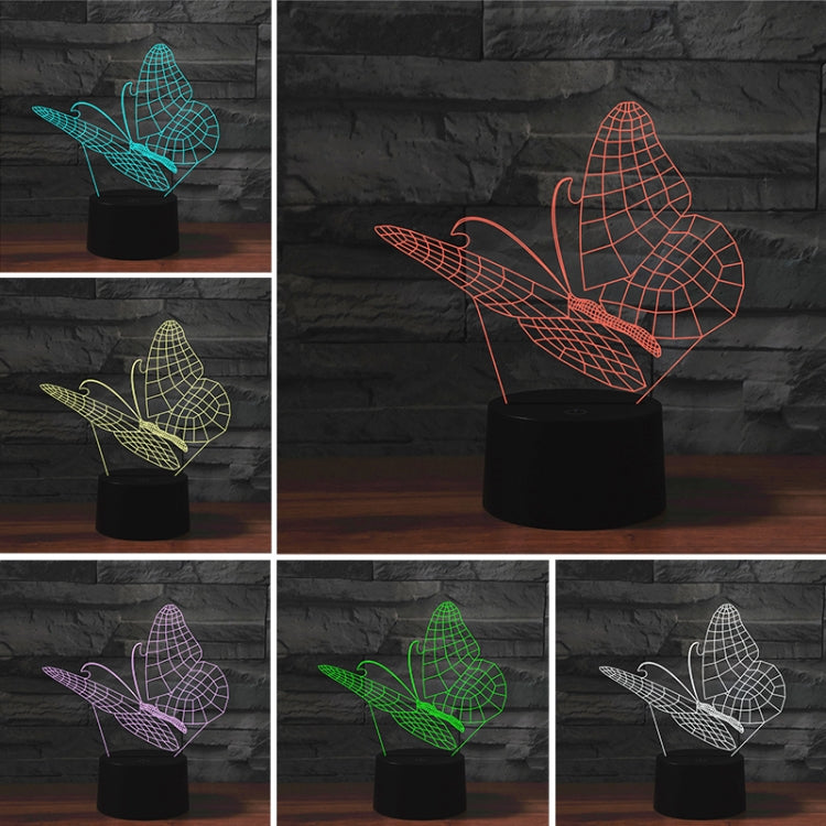 Butterfly Shape 3D Colorful LED Vision Light Table Lamp, 16 Colors Remote Control Version - Novelty Lighting by PMC TechLife | Online Shopping South Africa | PMC TechLife | Buy Now Pay Later Mobicred