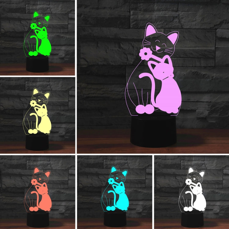 Cat Shape 3D Colorful LED Vision Light Table Lamp, USB & Battery Version - Novelty Lighting by PMC TechLife | Online Shopping South Africa | PMC TechLife | Buy Now Pay Later Mobicred