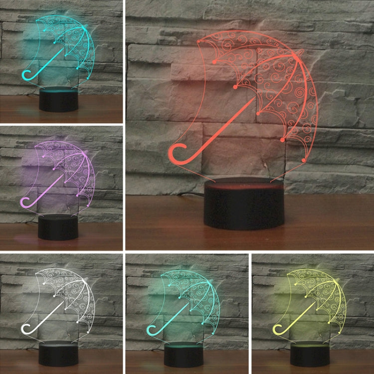 Umbrella Shape 3D Colorful LED Vision Light Table Lamp, 16 Colors Remote Control Version - Novelty Lighting by PMC TechLife | Online Shopping South Africa | PMC TechLife | Buy Now Pay Later Mobicred