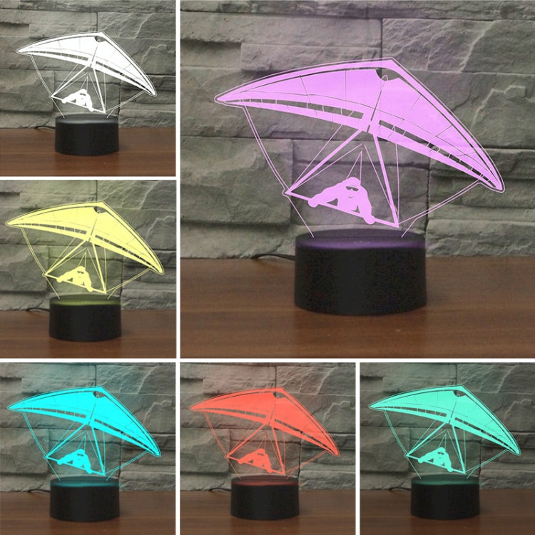 Hang Glider Shape 3D Colorful LED Vision Light Table Lamp, Charging Touch Version - Novelty Lighting by PMC TechLife | Online Shopping South Africa | PMC TechLife | Buy Now Pay Later Mobicred