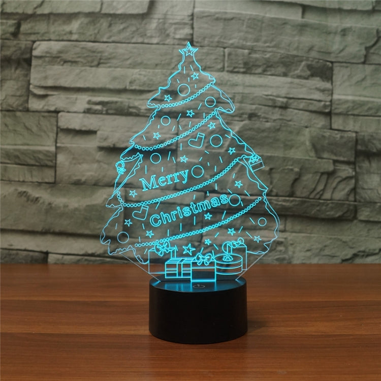 Christmas Tree Shape 3D Colorful LED Vision Light Table Lamp, Charging Touch Version - Novelty Lighting by PMC TechLife | Online Shopping South Africa | PMC TechLife | Buy Now Pay Later Mobicred