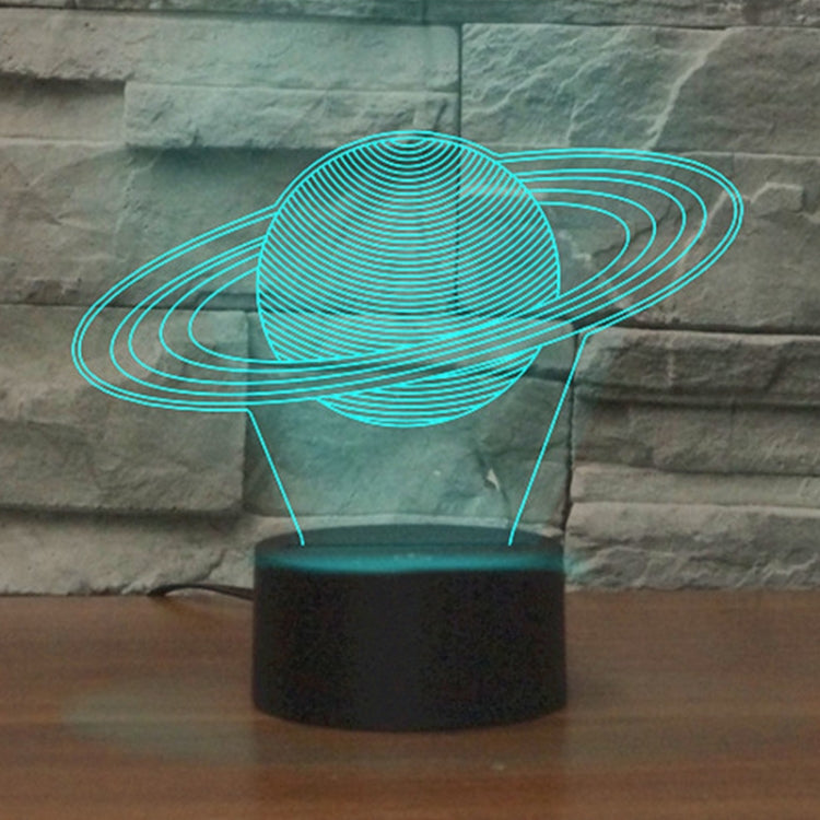 Saturn Shape 3D Colorful LED Vision Light Table Lamp, USB Touch Version - Novelty Lighting by PMC TechLife | Online Shopping South Africa | PMC TechLife | Buy Now Pay Later Mobicred