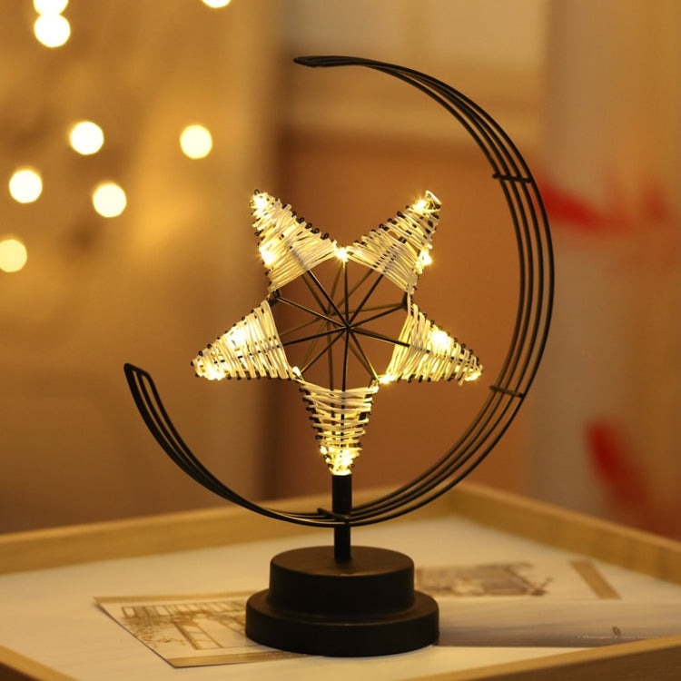 Star Moon Shape Iron Night Light Decorative Light, USB Version (Black) - Night Lights by PMc TechLife | Online Shopping South Africa | PMc TechLife | Buy Now Pay Later Mobicred