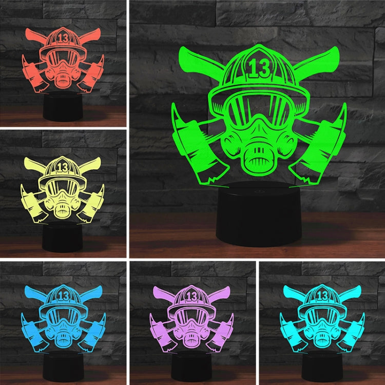 Fire Fighting Shape 3D Colorful LED Vision Light Table Lamp, USB Touch Version - Novelty Lighting by PMC TechLife | Online Shopping South Africa | PMC TechLife | Buy Now Pay Later Mobicred