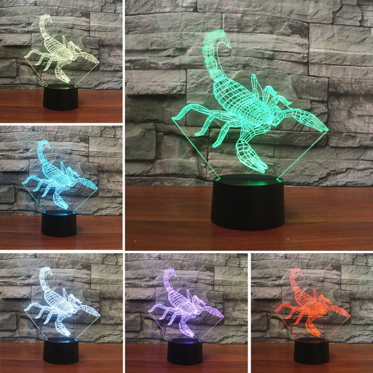 Scorpion Shape 3D Colorful LED Vision Light Table Lamp, Crack Touch Version - Novelty Lighting by PMC TechLife | Online Shopping South Africa | PMC TechLife | Buy Now Pay Later Mobicred
