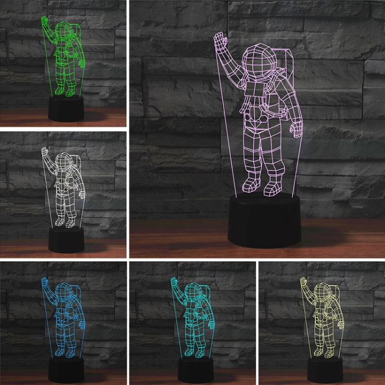 Astronaut Shape 3D Colorful LED Vision Light Table Lamp, Crack Touch Version - Novelty Lighting by PMC TechLife | Online Shopping South Africa | PMC TechLife | Buy Now Pay Later Mobicred