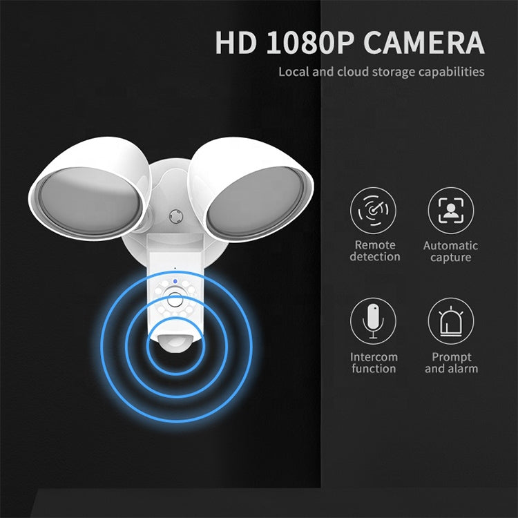 20W LED Smart Sensor Outdoor Floodlight with 1080P Security Camera, 4000K White Light (Black) - Street Lights by PMC Jewellery | Online Shopping South Africa | PMC Jewellery | Buy Now Pay Later Mobicred