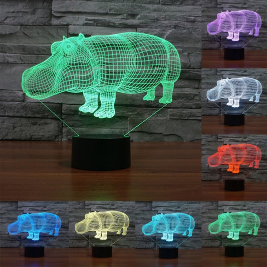 Rhino Style 3D Touch Switch Control LED Light , 7 Color Discoloration Creative Visual Stereo Lamp Desk Lamp Night Light - Novelty Lighting by PMC Jewellery | Online Shopping South Africa | PMC Jewellery | Buy Now Pay Later Mobicred