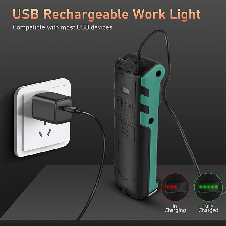 ES106 IP44 Waterproof COB Work Light USB Rechargeable Emergency Flashlight - Camping Lighting by PMc TechLife | Online Shopping South Africa | PMc TechLife | Buy Now Pay Later Mobicred