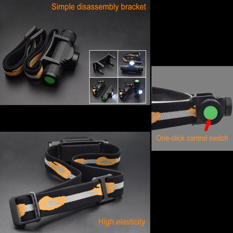 D20 5W XML-2 IPX6 Waterproof Headband Light, 1200 LM USB Charging Rotate Focus Outdoor LED Headlight - Headlamp by PMC TechLife | Online Shopping South Africa | PMC TechLife | Buy Now Pay Later Mobicred