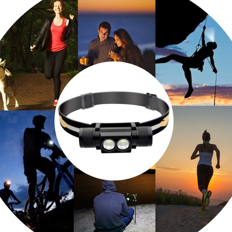 D25 10W 2 x XML-2 IPX6 Waterproof Headband Light, 2400 LM USB Charging Adjustable Outdoor LED Headlight - Headlamp by PMC TechLife | Online Shopping South Africa | PMC TechLife | Buy Now Pay Later Mobicred