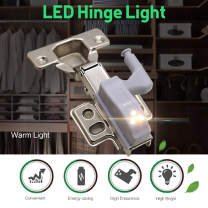 10 PCS 0.3W Universal Inner Hinge LED Sensor lamp Cupboard 3 LEDs Night light Auto ON/OFF Bulb(Warm White) - Sensor LED Lights by PMC Jewellery | Online Shopping South Africa | PMC Jewellery | Buy Now Pay Later Mobicred